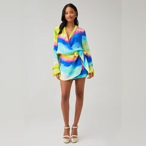 Rococo Sand x Fashion Pass | Wrap Romper in Rainbow